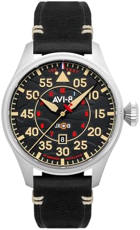 Amazon.com: AVI-8 Mens 42mm Spitfire Lock Chronograph Midnight Oak
